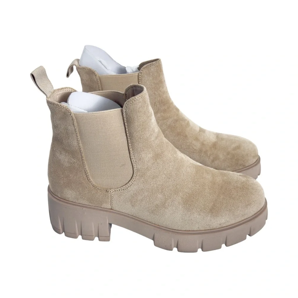 New Sasha Cushionaire Chelsea Vegan Tan Boot Sz 10